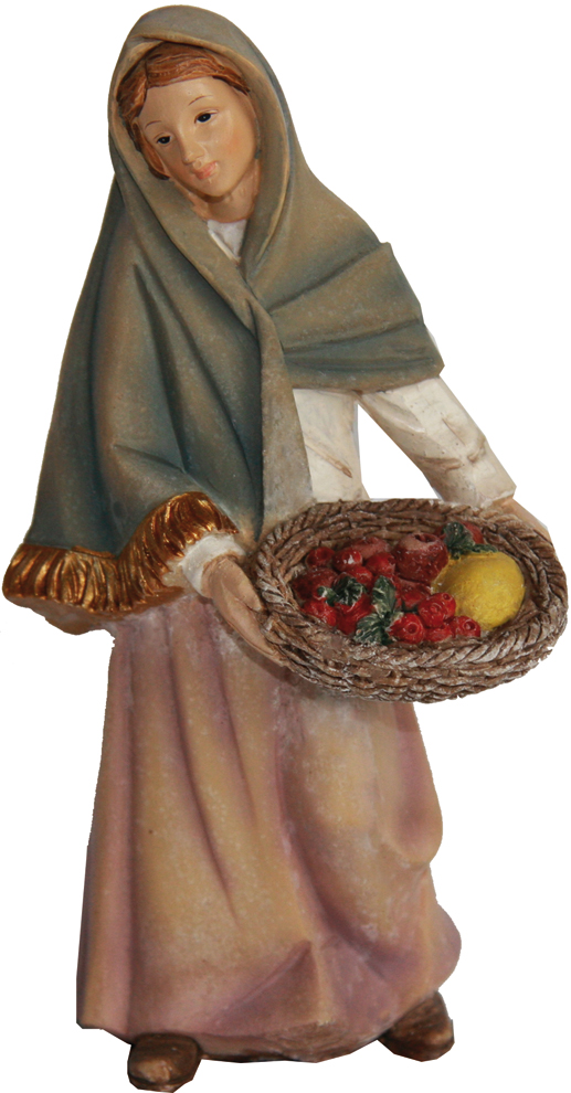 Meid Met Fruitmand - Groep 9cm 