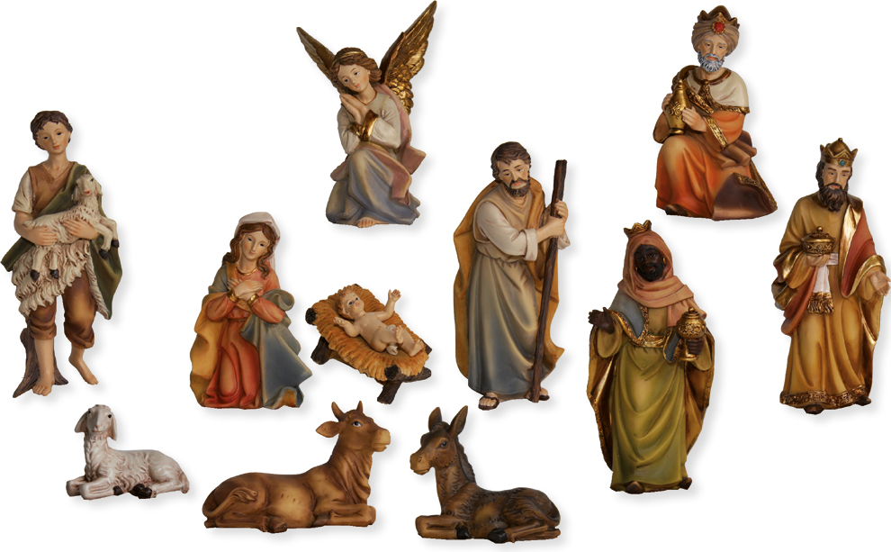Kerststalfiguren 13-delig Sint-Marcus - Groep 9cm 