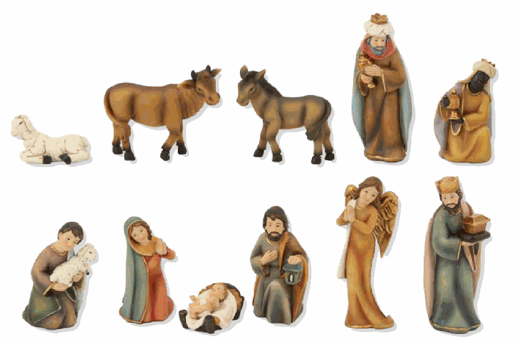 Santons en résine - 11-pièces - H 8cm