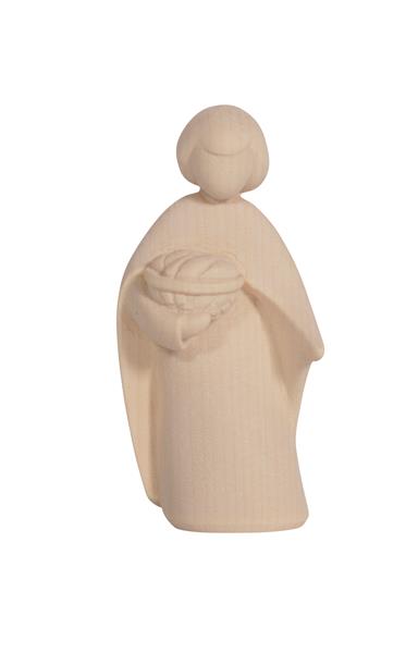 Kind met brood/strak 'LE-collectie' - houtsnijwerk/natuur - H 10cm 