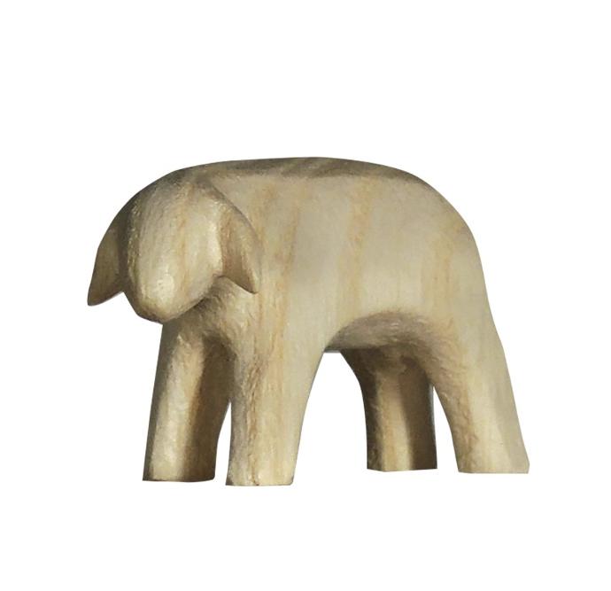 Schaap grazend/Trionis-groep - houtsnij/natur - H 8cm
