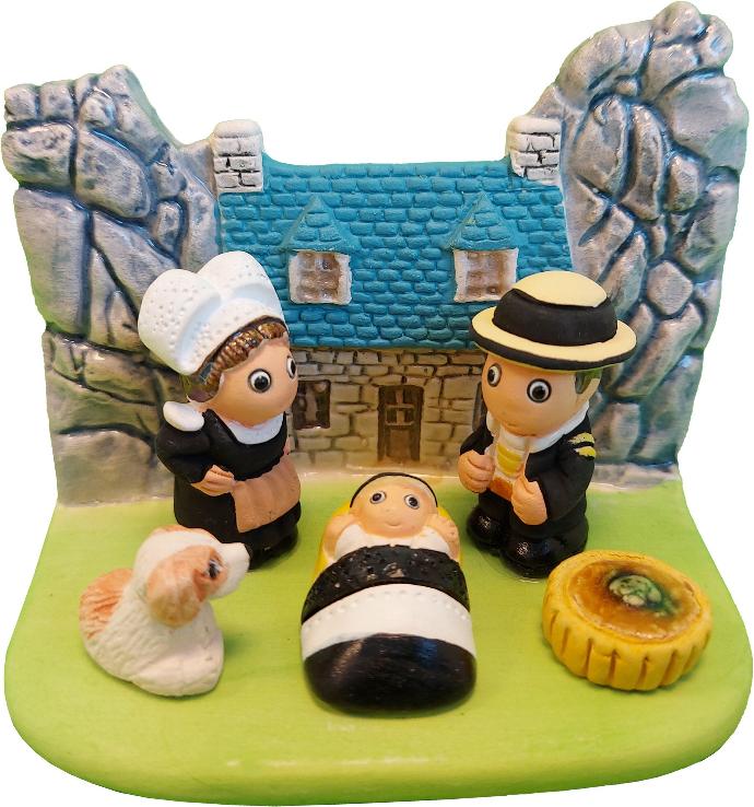 Crèche du monde - "France/Bretagne" - 7x9cm