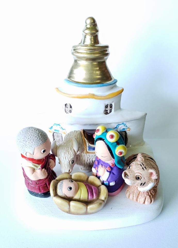 Kerstgroep "Laos" - 7x9cm