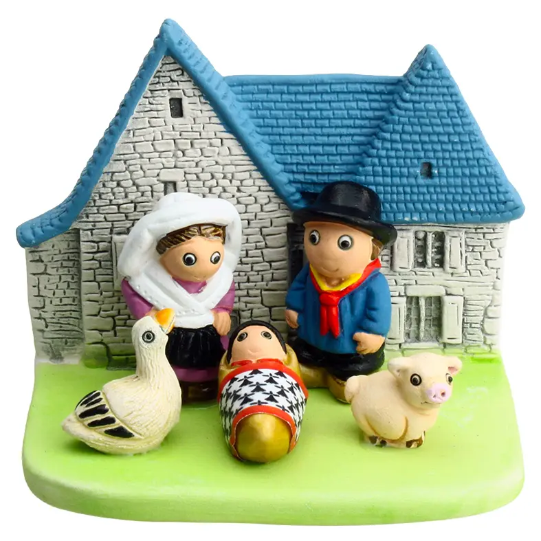 Crèche du monde - "France/Limousin" - 7x9cm