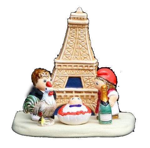 Crèche du monde 'France/Paris' - 7x9cm