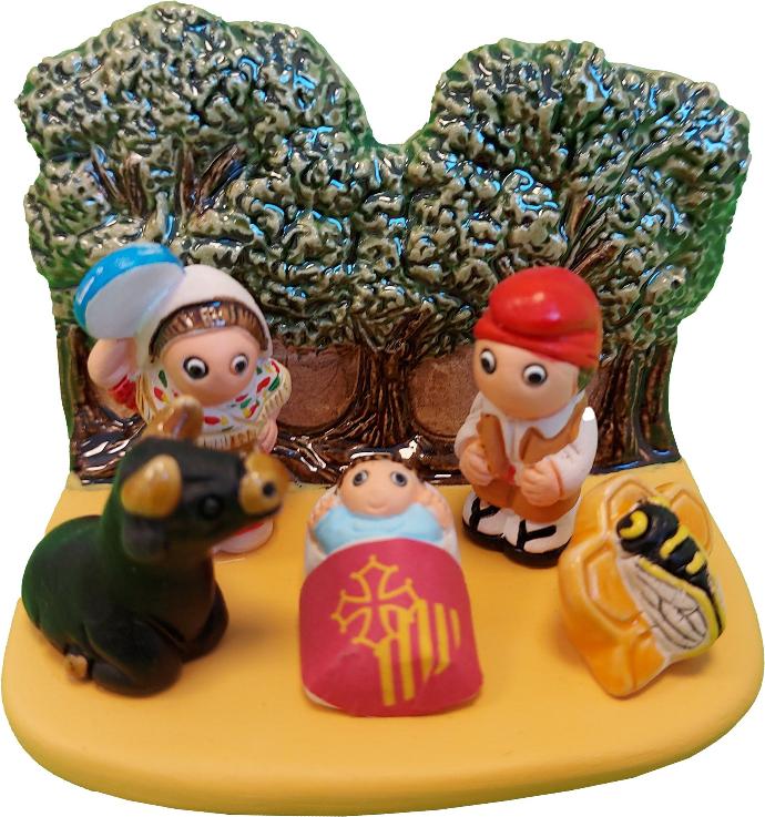 Crèche du monde 'France/Roussillon' - 7x9cm