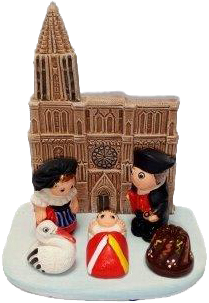 Crèche du monde 'Strasbourg' - 7x9cm
