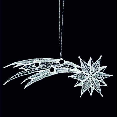Pendentif dentelle - Comète - 9cm