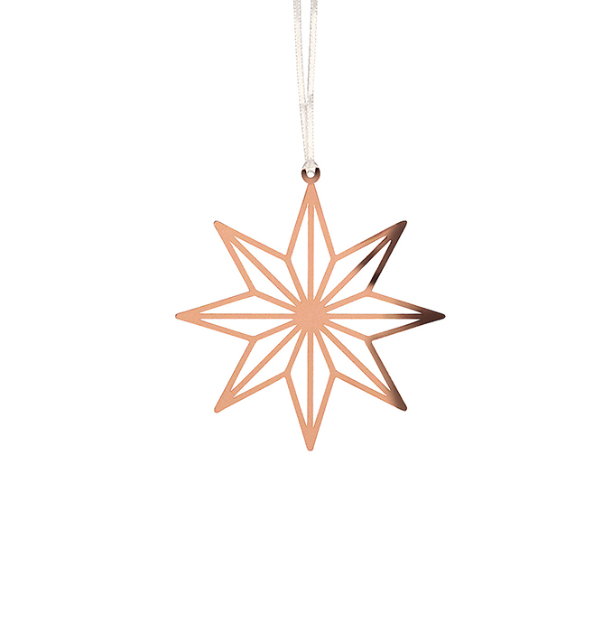 Deco hanger Ster/metaal/rosé verguld - 8x8,5cm