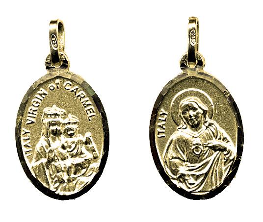 Médaille Scapulaire - argent 925% plaqué 3µm  - ovale (16x22mm)