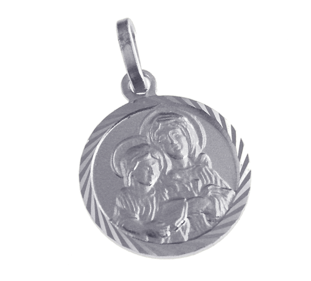 Saint Anne Medal - 925% rhodium-plated silver (Ø14mm)