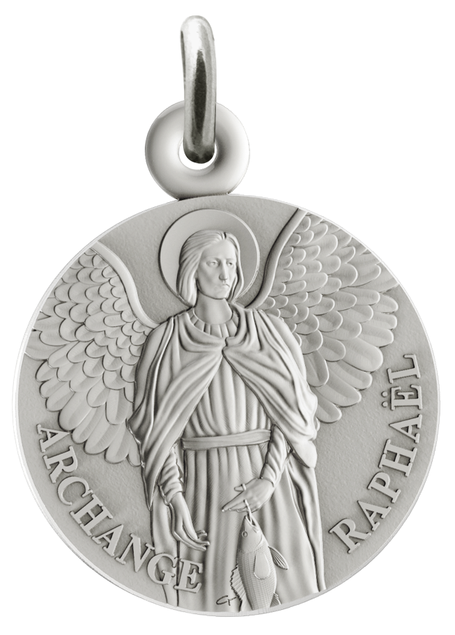 Medal Raphael - rhodium-plated silver 925‰ (Ø16mm)