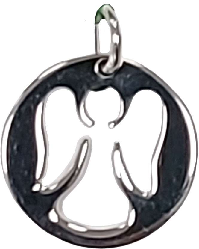 Médaille Ange/découpé - argent rhodié 925‰ (Ø15mm)