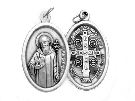 Medaille H, Benediktus - metaal (16x22mm)