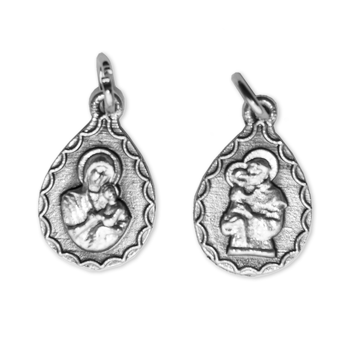 Medaille Madonna Imm.Hilfe/Hl Antonius - Metall (14x20mm)