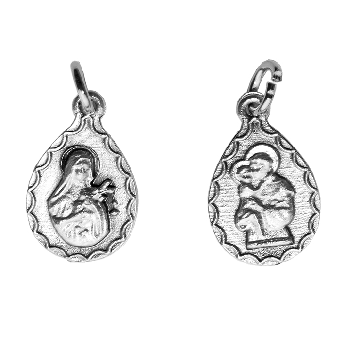 Medaille Hl Theresia/Hl Antonius - Metall (14x20mm)