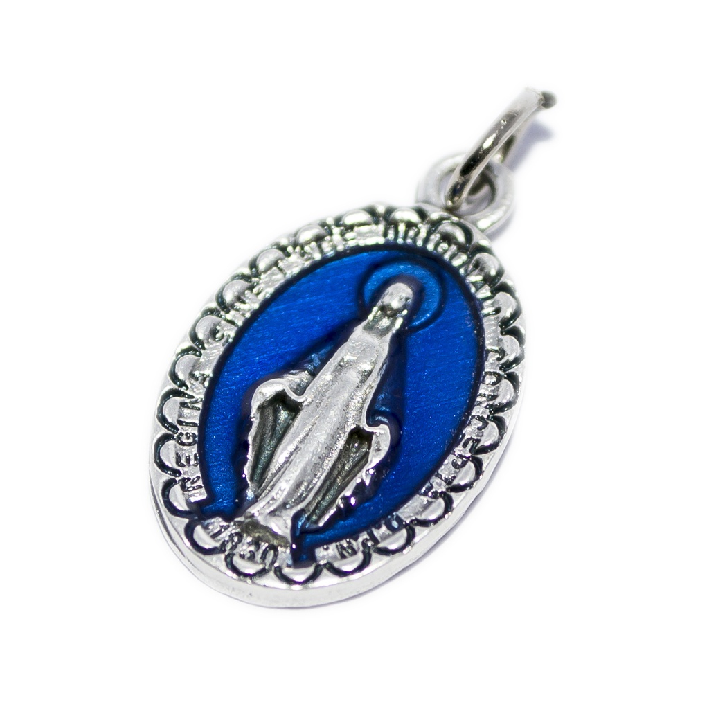 Medaille Wuntertätige Madonna - Metall/emailliert Blau (13x18mm)