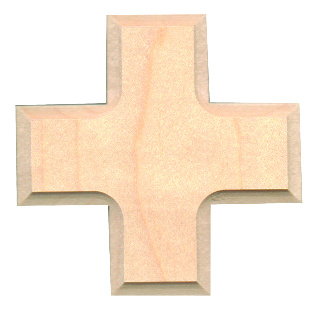 Kreuz Holz/Buche mit Rand (100x100mm)