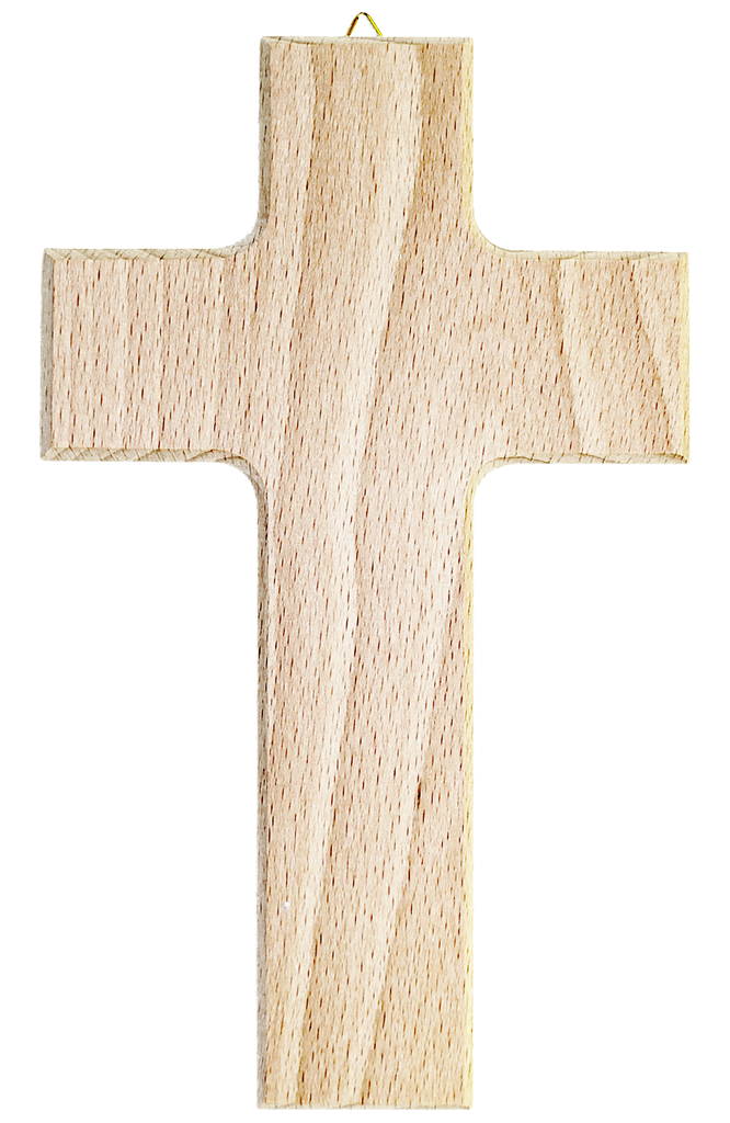 Croix murale bois/vernit/sans crochet (90x150mm)