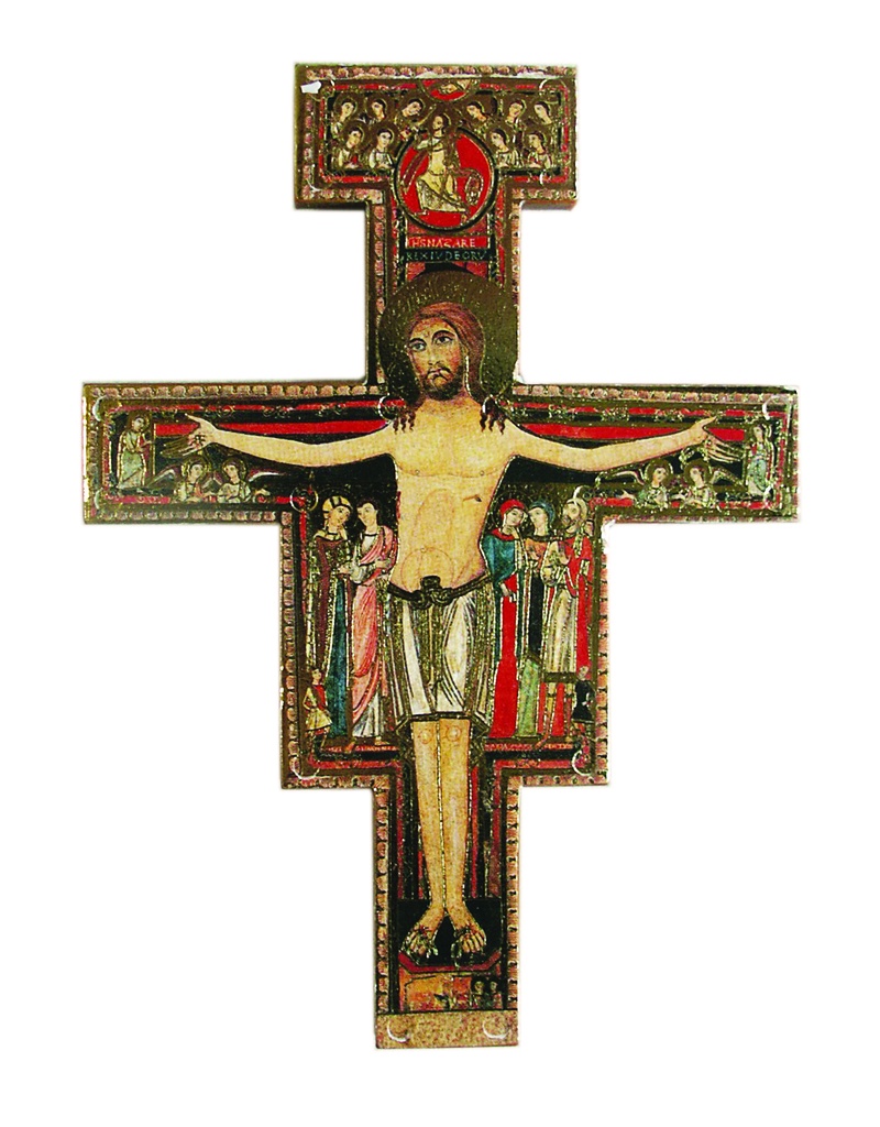 Kruisbeeld kunststof - San Damiano (85x115mm)