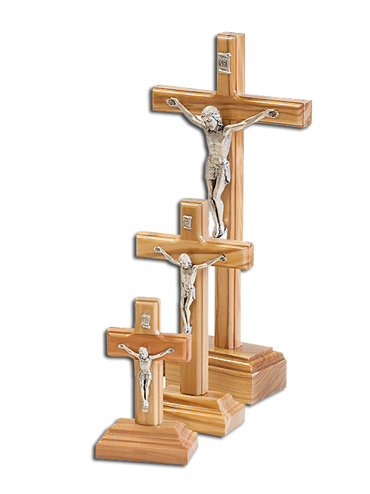 Crussifix s. base/olive wood - christ/metal (65x120mm)