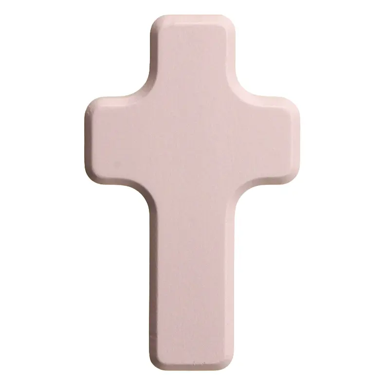 Kinderkruis hout/roze (60x100mm)