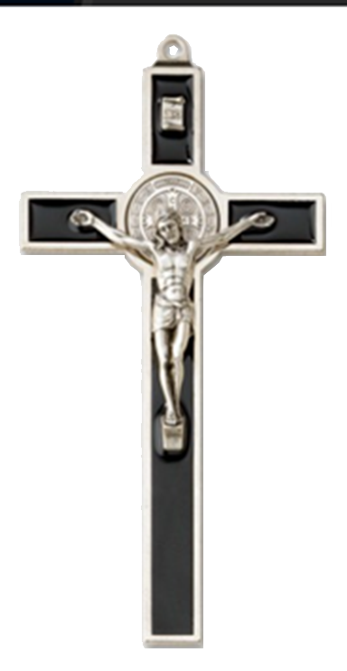 Croix St Benoit/métal - émaille/brun (70x125mm)