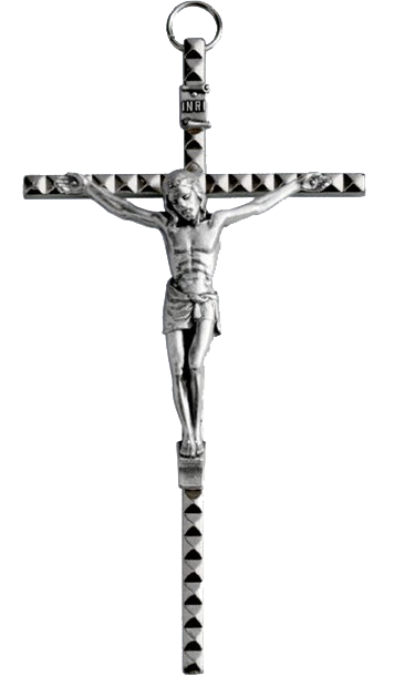 Croix murale métal - Christ/métal (60x115mm)