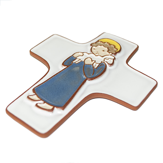 Ceramic cross - Good Shepperd - Darkblue (95x120mm)