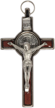 Cross St Benedict - metal/resine assorti (40x70mm)