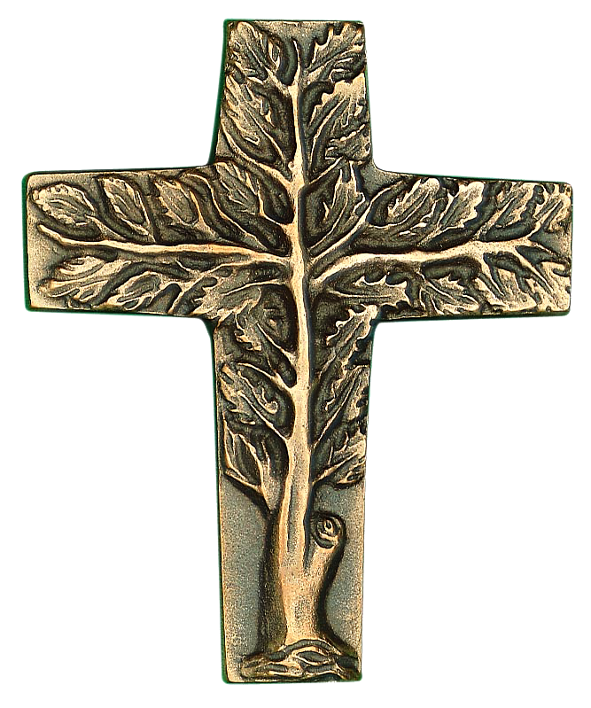 Kreuz bronze/MRL - 'Lebensbaum' (75x90mm)
