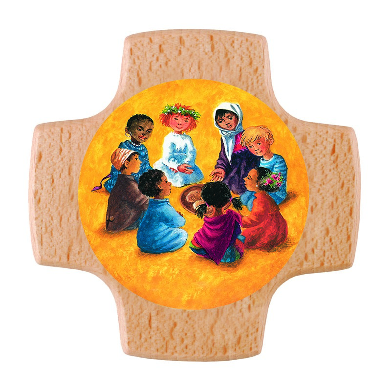 Kreuz Kinder der Welt beim Mahl