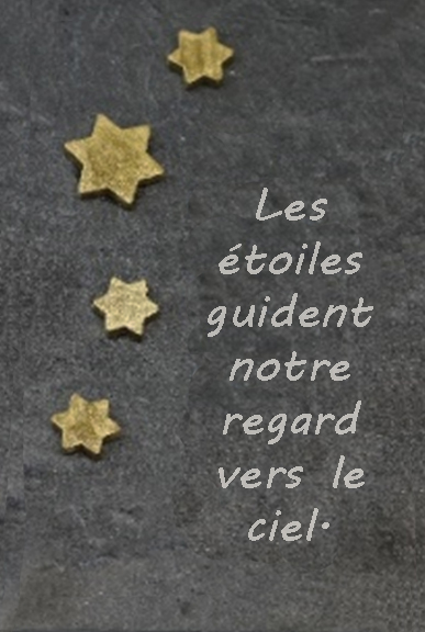 Leisteen/sterren 'Les étoiles guident' - 8x13cm