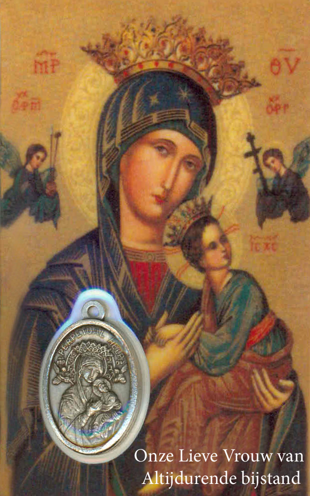Carte de prière/médaille - OLV Altijddurende bijstand NL (55x85mm)