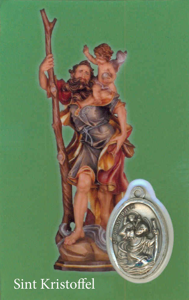 Gebetskarte/medaillon - St Kristoffel NL (55x85mm)