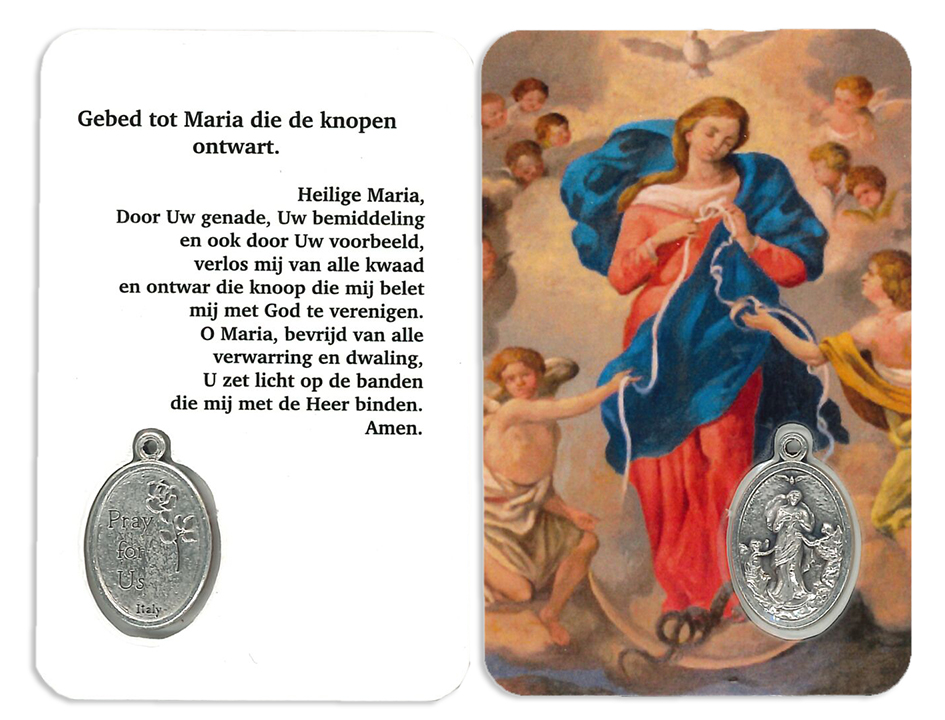 Gebetskarte/medaillon - Maria die knopen ontwart NL (55x85mm)