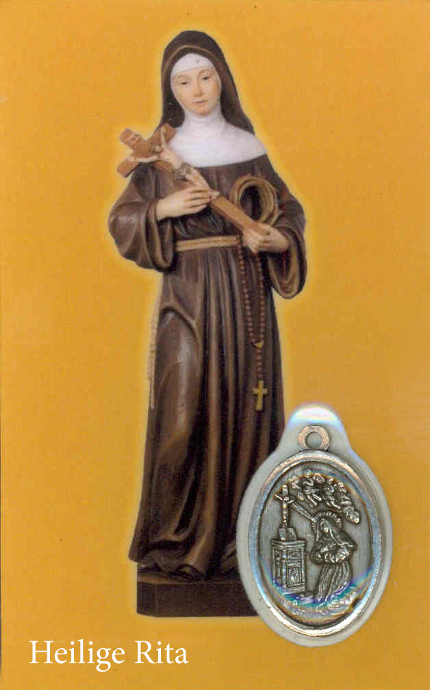 Gebetskarte/medaillon - H Rita NL (55x85mm)