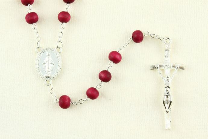 Rozenkrans - houten kralen/rozenparfum (7x5mm)