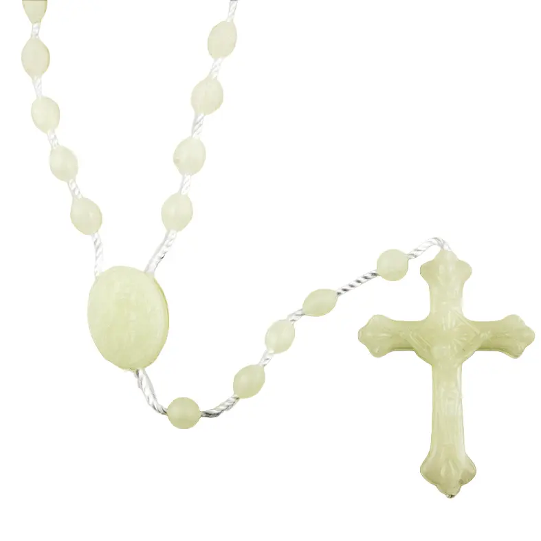 Rosaire - plastique/cordon - fluorescent (6x4mm)