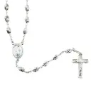 Rozenkrans - bewerkte witte kralen - gerhodineerd zilver 925% (7x4mm)
