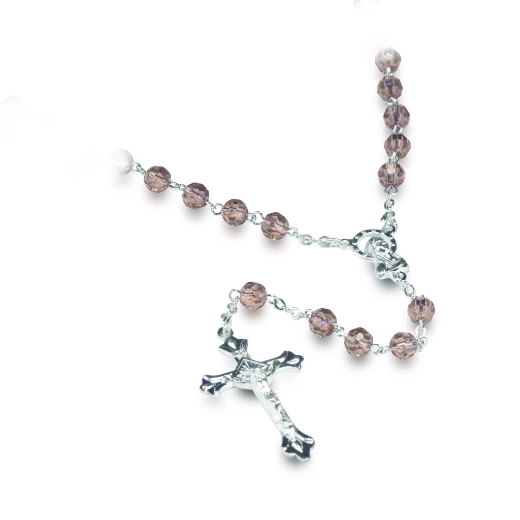 Chapelet du mois 'Février' - im.cristal/améthiste (⌀ 6mm)