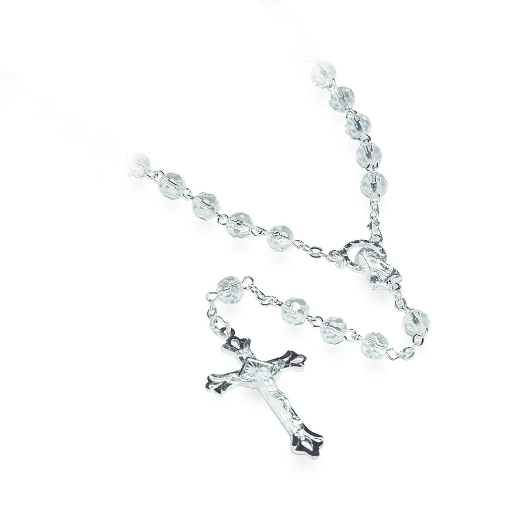 Chapelet du mois 'Avril' - im.cristal/diamant blanc (⌀ 6mm)