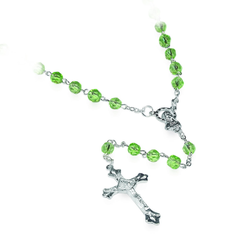 Chapelet du mois 'Ao–t' - im.cristal/péridot (⌀ 6mm)
