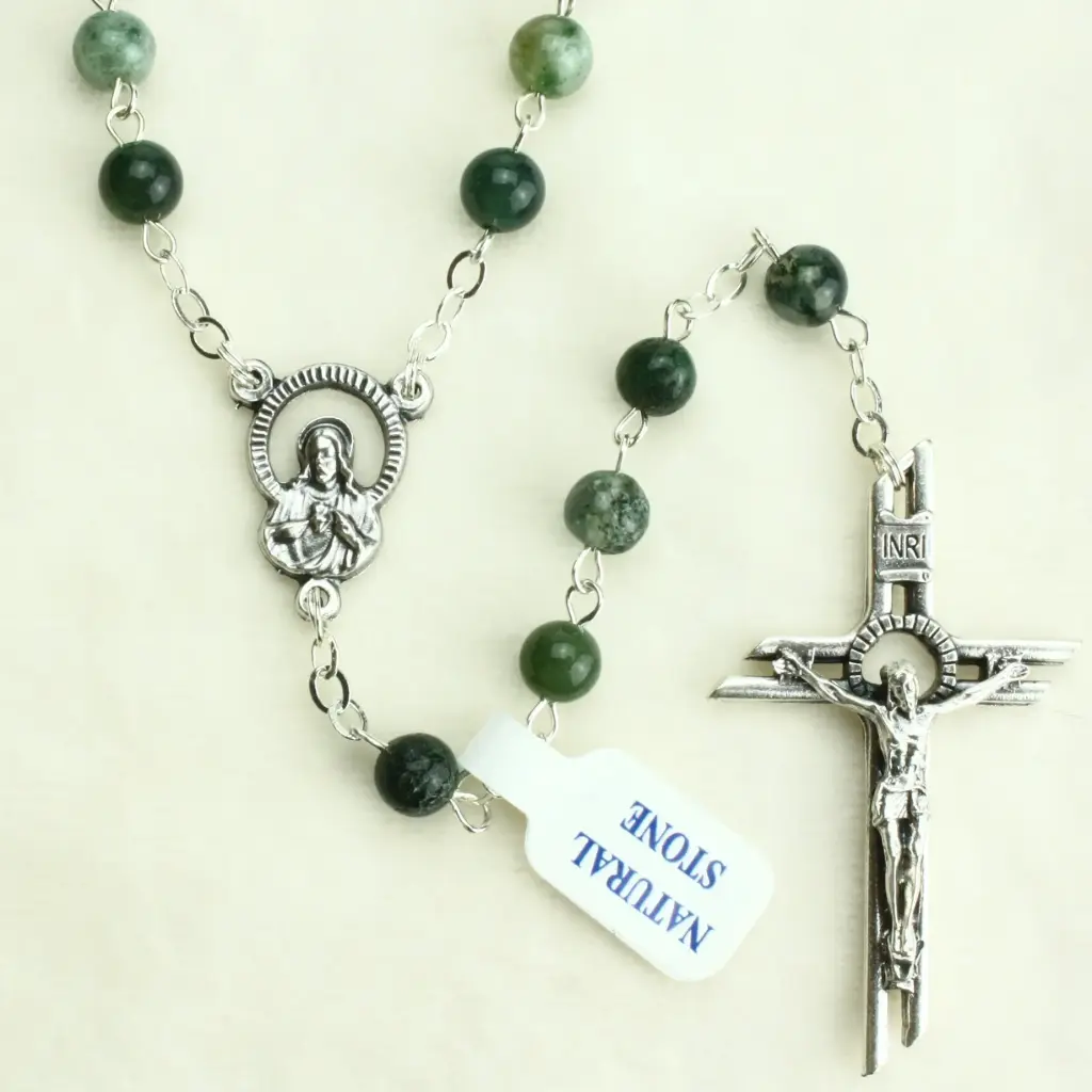 Rozenkrans met halfedelsteen - aventurijn (⌀6mm)