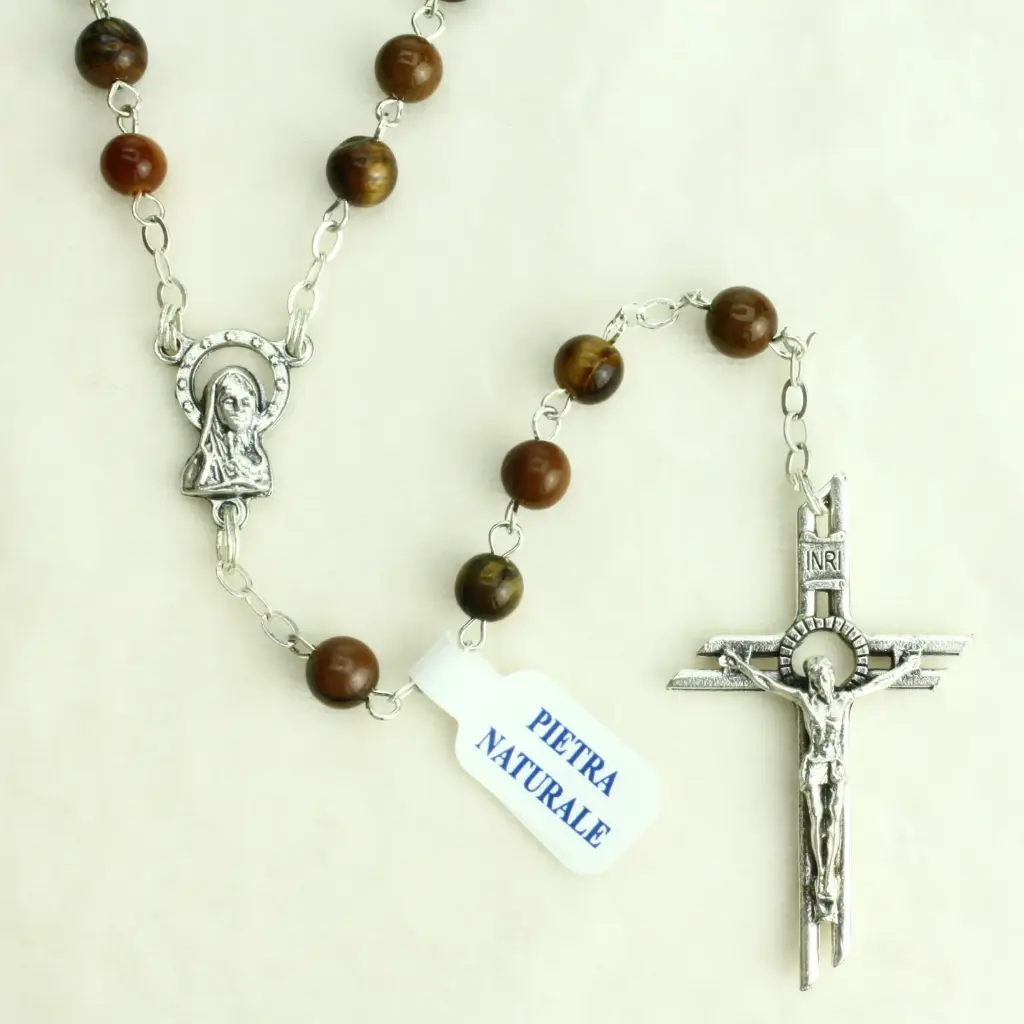 Rozenkrans met halfedelsteen - tijgeroog (⌀6mm)