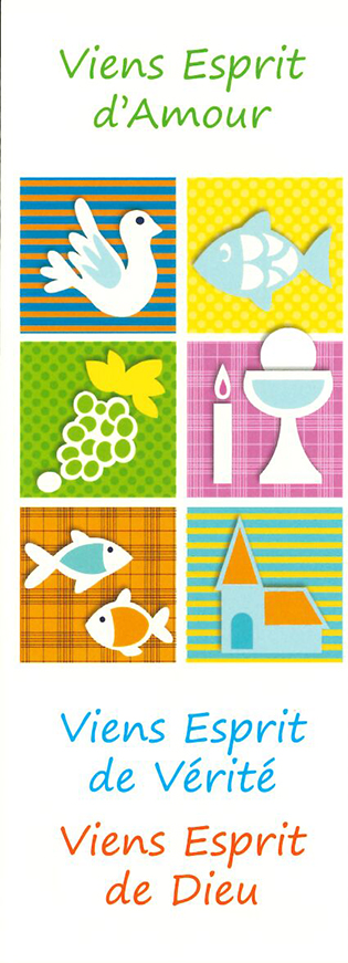 Signet communion - 5,5x15cm Viens esprit d'amour...