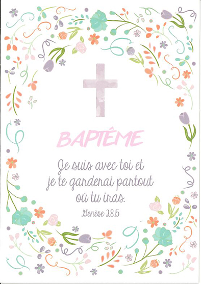Signet baptême - 7x10cm Je suis avec toi...