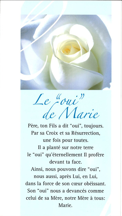 Gebedskaart Le oui de Marie - SP003