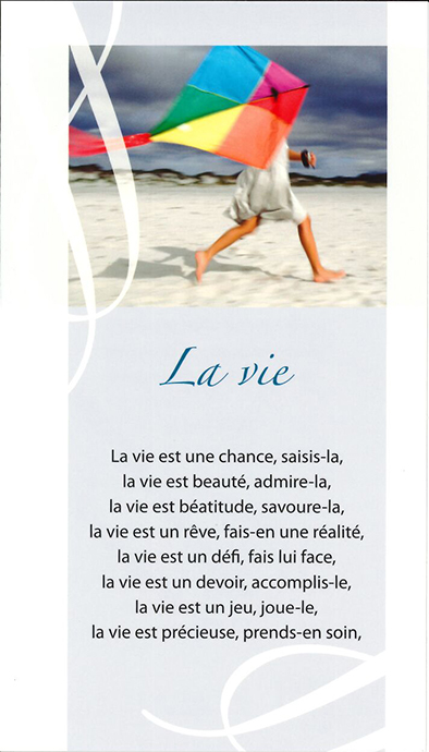 Gebedskaart La vie - SP033