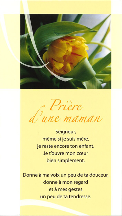 Signet prière Prière d'une maman - SP045